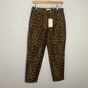 The Korner Gold Leopard Print Skinny Trousers 4 NWT